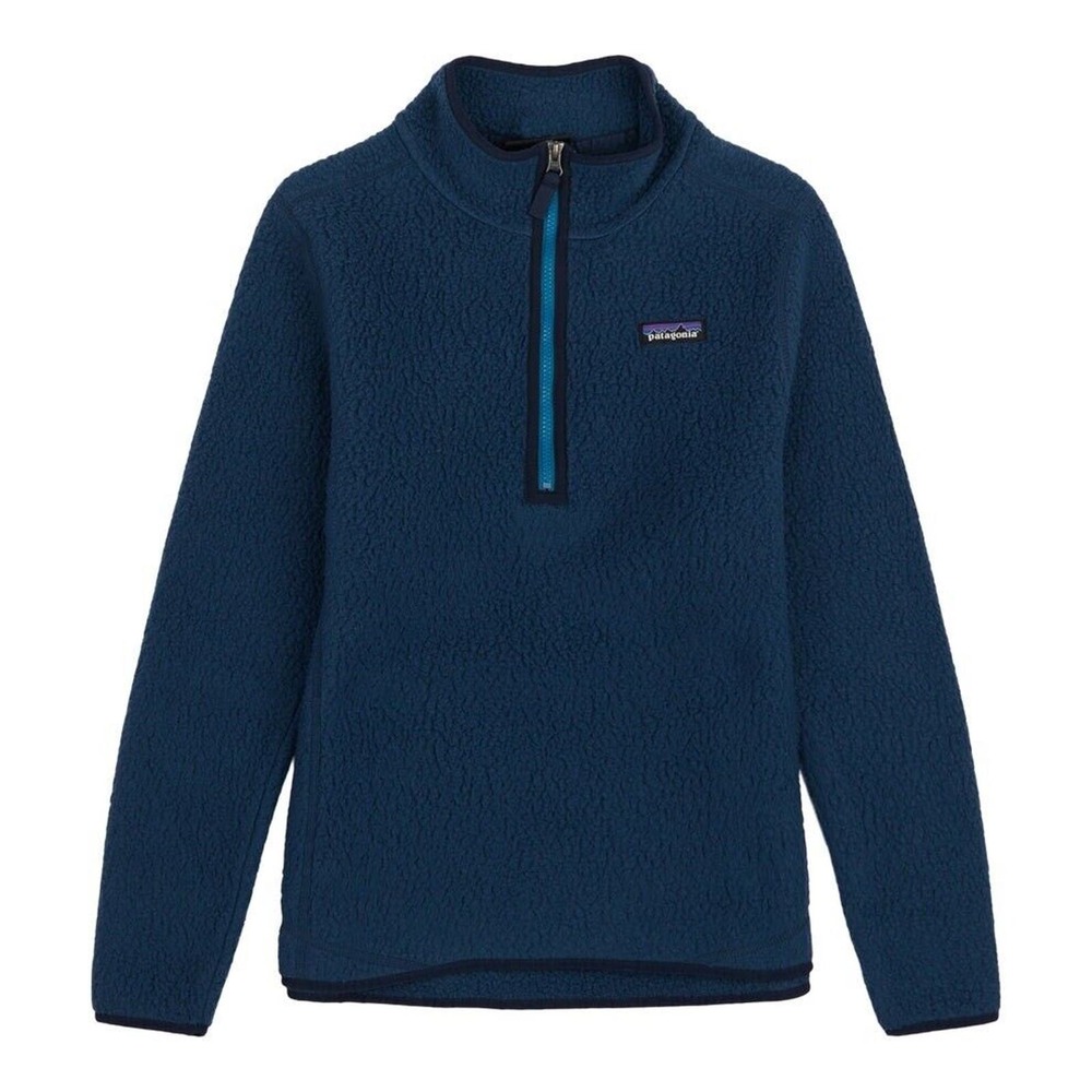 Patagonia Retro Pile 1/4-Zip Fleece Jacket Womens Large Blue Pullover